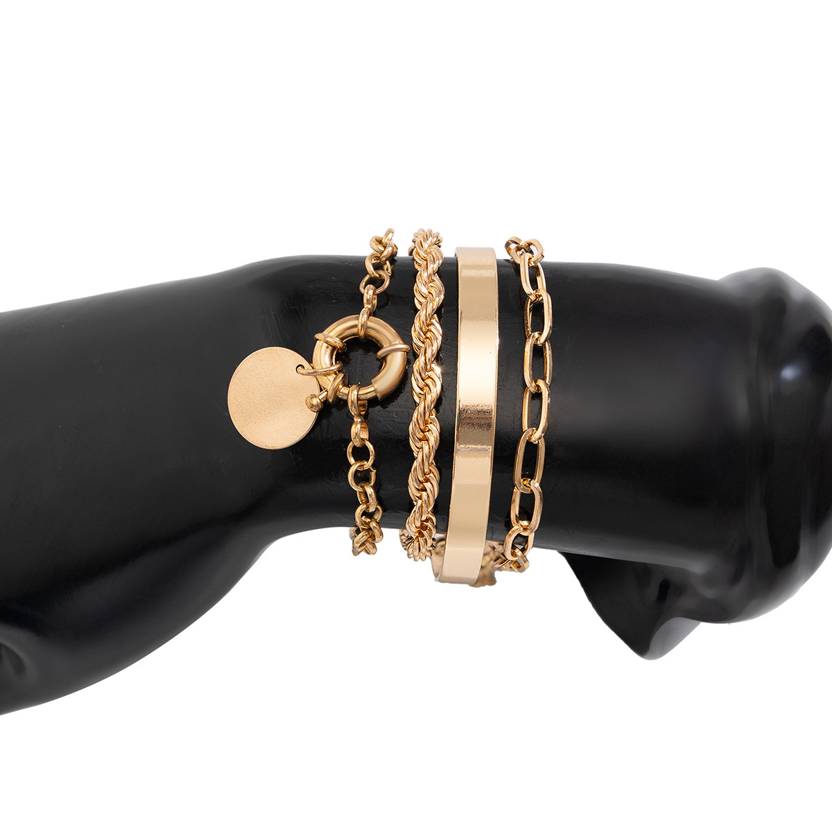 designer Personalized metallic round Bracelet set with layered style irregular bracelet, and fashion versatile