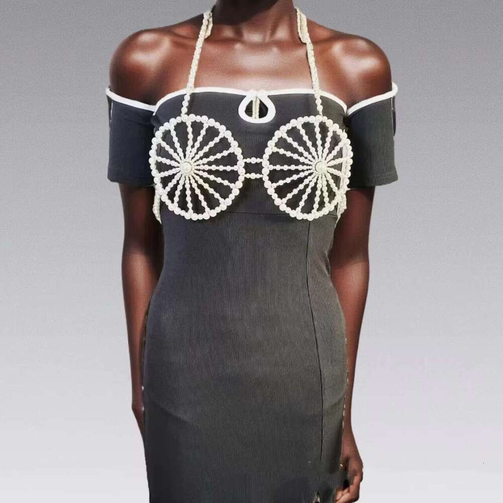 Jewelry Sexy Pearl Sg Hand-Woven Bra Night Club Fashion Birthday Party Body Chain