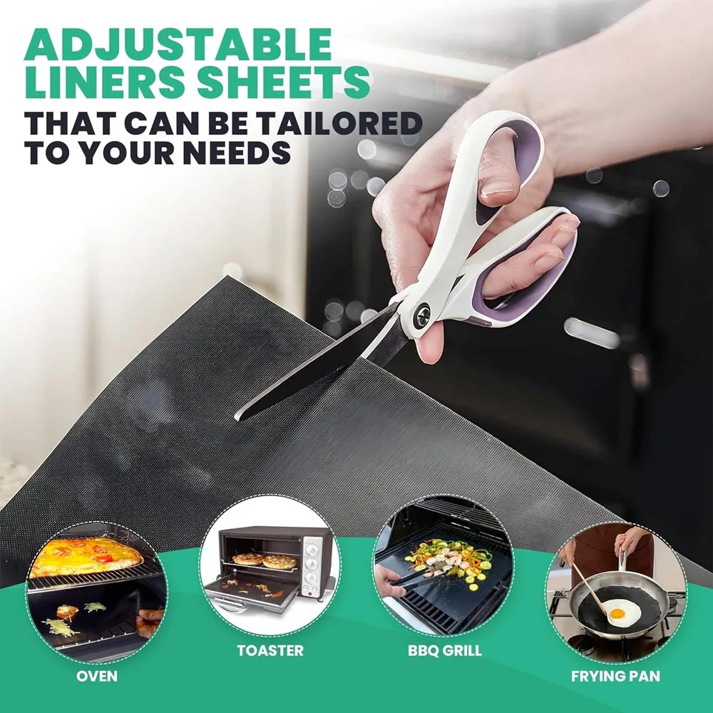Oven Liners for Bottom of Electric Gas Oven Reusable Non-Stick Protector Mat Heat Resistant Grill Mats 33X40cm 250213
