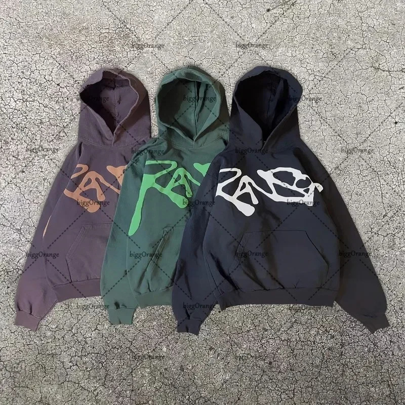 American Fashion Clothing Street Hip-hop Printed Oversized Hoodie Men Y2K High Street Retro Pullover Sweatshirt Women 250210
