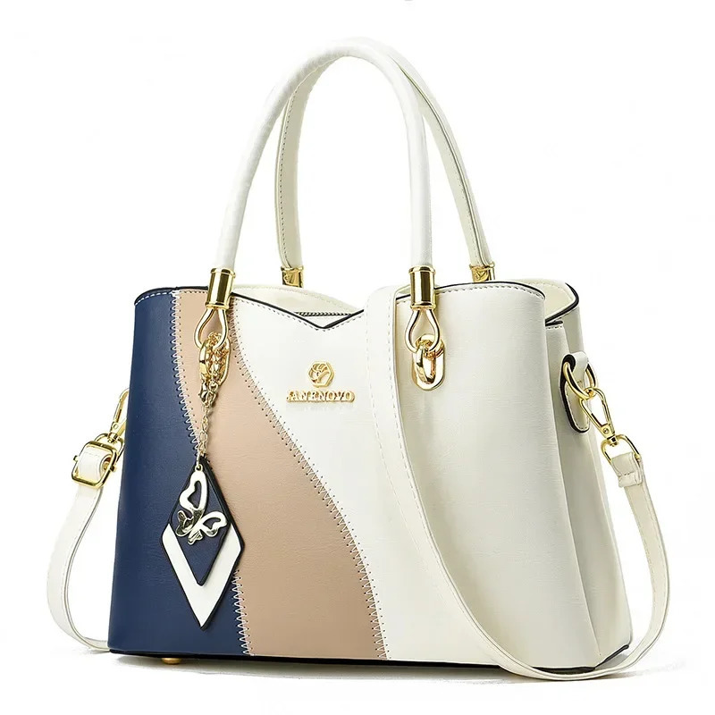2024 Three Color Combination Womens Handbag Large Capacity Soft Leather Shoulder Bag Fashion Elegant Womens Crossbody Bag 250207