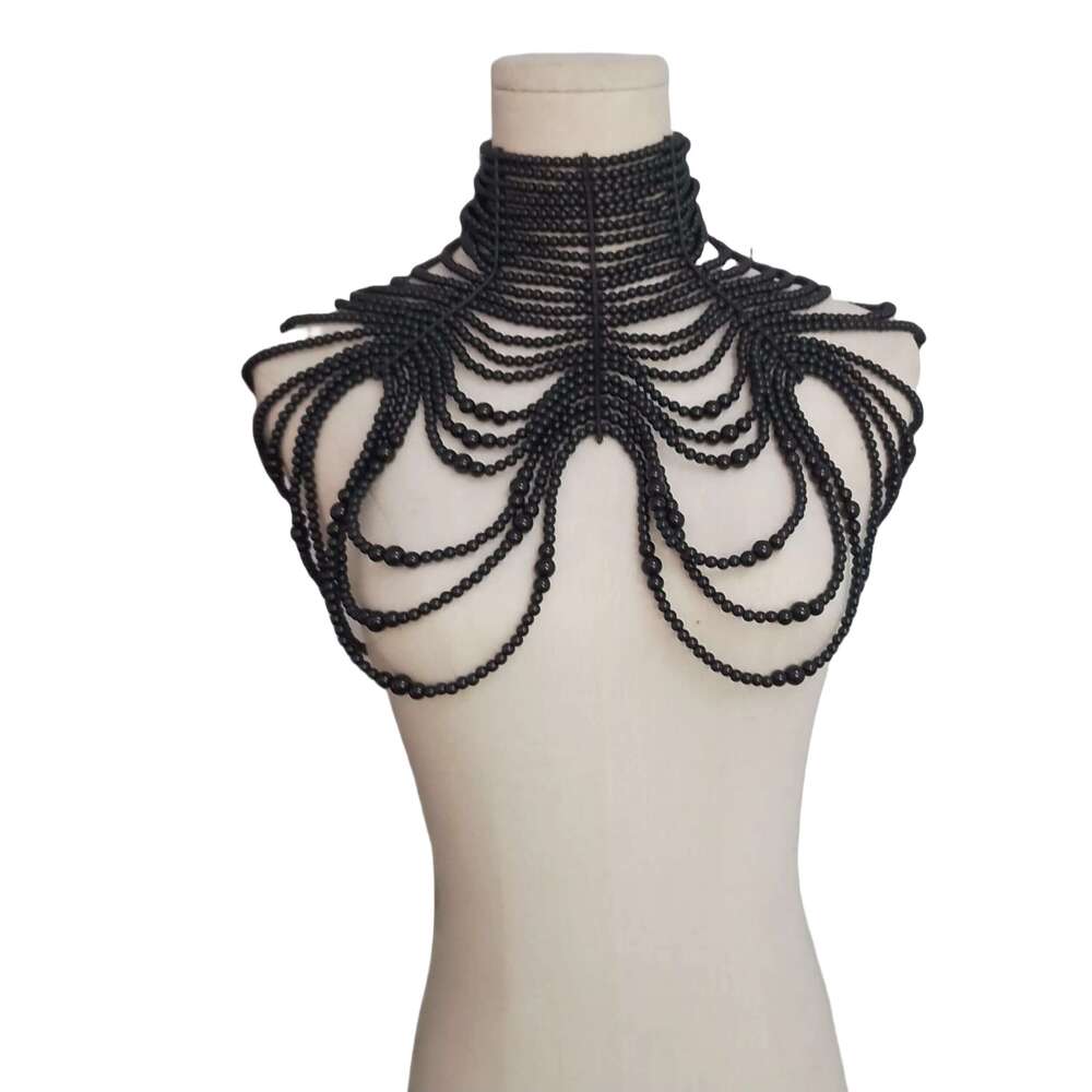 Hand-Woven Body Chain Pearl Shawl Fashion Bra Performance Clothing Accessories Wear Body Jewelry
