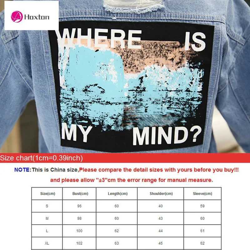 Frayed denim bomber jacket for women print where is my mind lady Vintage elegant Outwear fashion autumn coat Vangull X250213