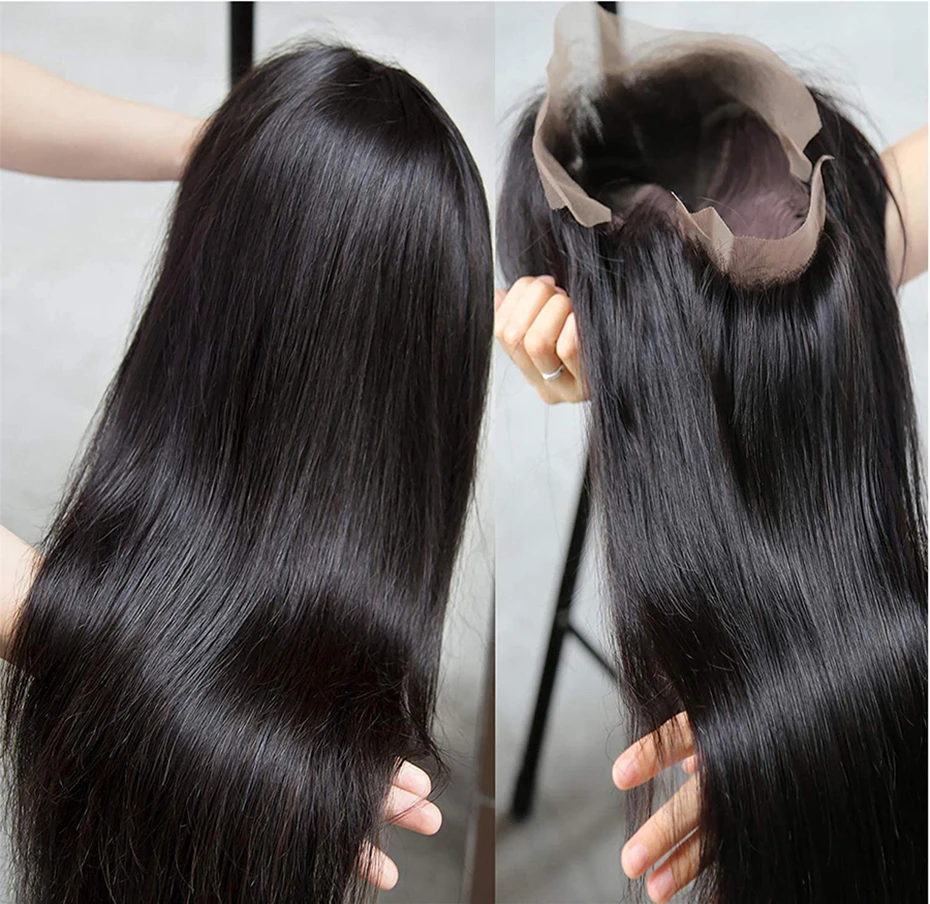 40inch 250density Brazilian Straight HD Lace Frontal Wig 13x4 13x6 Simulaiton Human Hair Wigs for Black Women Pre Plucked250 Density