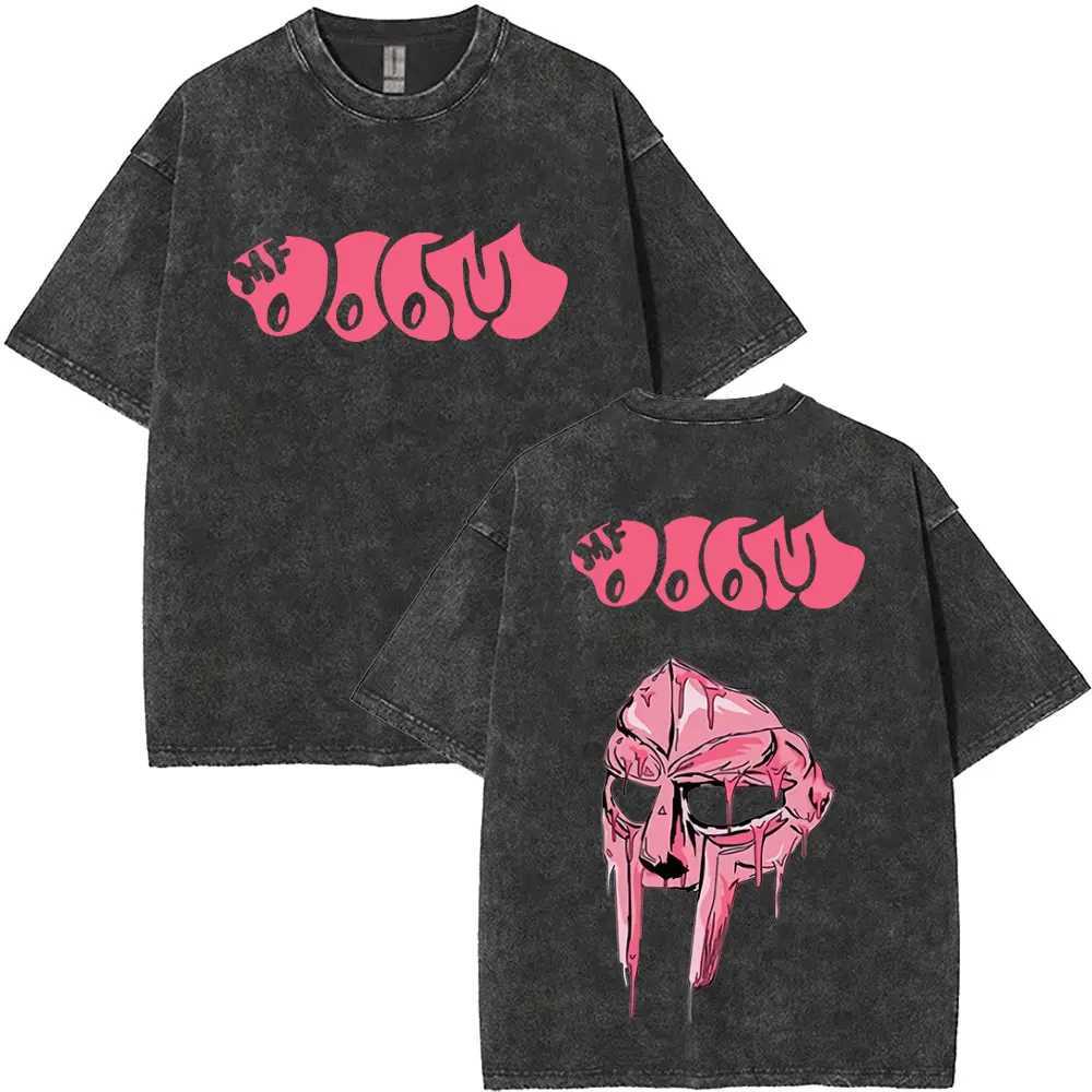 Washed Vintage Rapper Mf Doom Madvillainy The Illest Villains Graphic T-shirt Men Casual Oversized Tshirt Male Hip Hop Trend T X250213