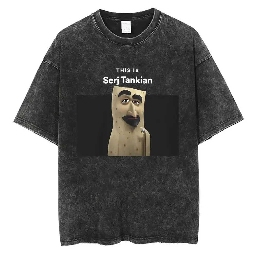 Washed Vintage System of A Down SOAD Graphic Tshirt Men Rock Alternative Metal Music T-shirts Male 90s Gothic Oversized T Shirts X250313