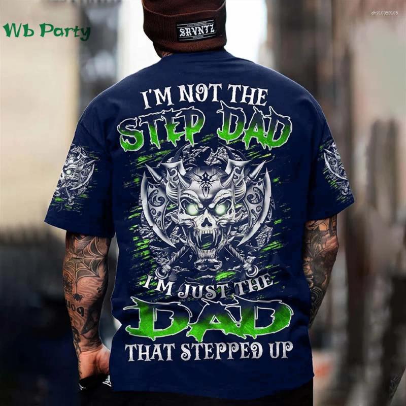 Men's T Shirts Skull Pattern Back Print Clothes Men Graphic Tees Summer Designer Short Sleeve Tee