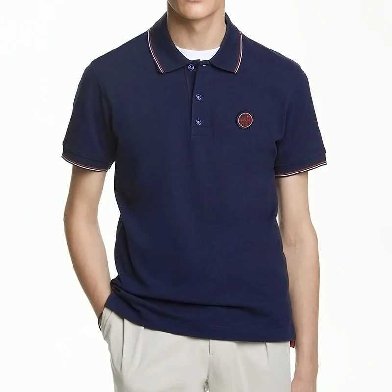 Mens Polo Tops Summer Fashion Business Men Pure Cotton Polo Top Casual Fashion Commuter Versatile Solid Color Mens Tops X250213