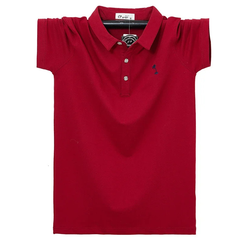 Summer Cotton Polo Shirt Men Simple Short Sleeve Tops Breathable Business Embroidery Polos Mens Casual Tshirt 6XL 250115