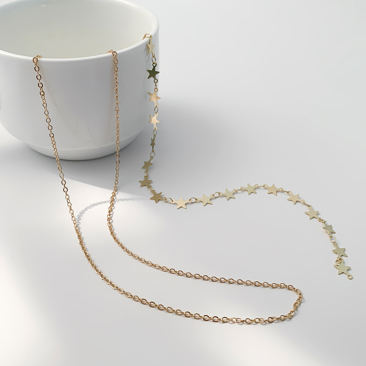 fashion Wind minimalist handmade metal necklace women's bikini chest geometric star tassel spicy girl back chain