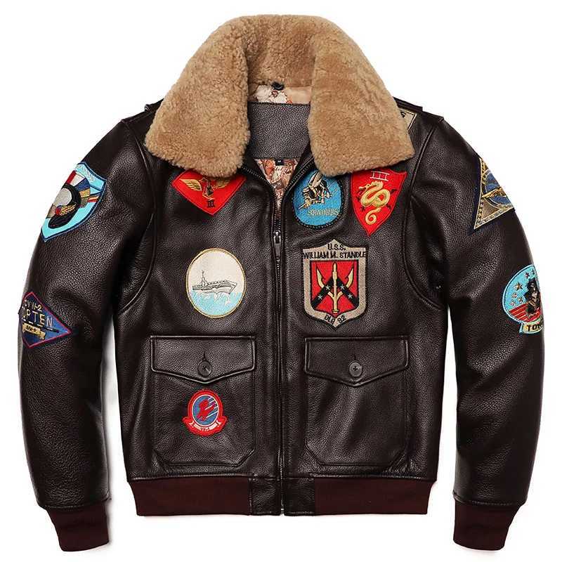 Military Clothing G1 Flight Jacket Thickening Quilted100% Cowhide Leather Jackets Men Coat Winter Overcoat M212 Dropshipping X250213