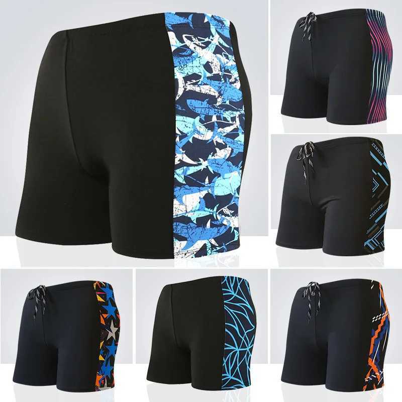 Summer Adult Swimming Men Trunks Male Printing Boxer Swim Shorts Beach Surf Swimsuit Elastic Bathing Suit Swimwear Z260314