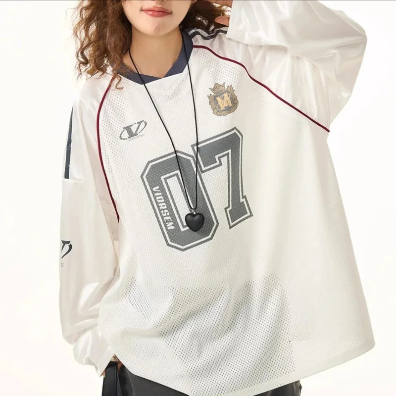 Y2K Streetwear Retro Long Sleeve Clothes Letter Printed Plaid Loose Sweatshirt Men Women Hip Hop Punk Street Couple Tops 250206