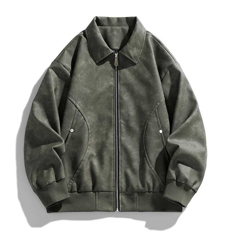 Mens suede jacket Coats windproof baseball large size 6XL 7XL 8XL Plus size black bomber motorcycle camping casual thin soft shell X250213