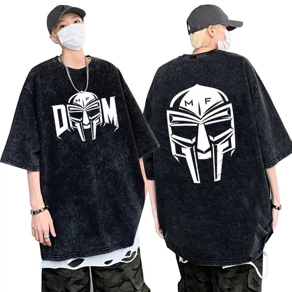 Washed Vintage Rapper Mf Doom Madvillainy The Illest Villains Graphic T-shirt Men Casual Oversized Tshirt Male Hip Hop Trend T X250213