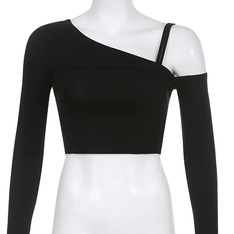 Gothic Grunge Tops Y2k Aesthetic Long Sleeve T Shirts Women 2000s Graphic Tee Clothes EGirl Streetwear 250211