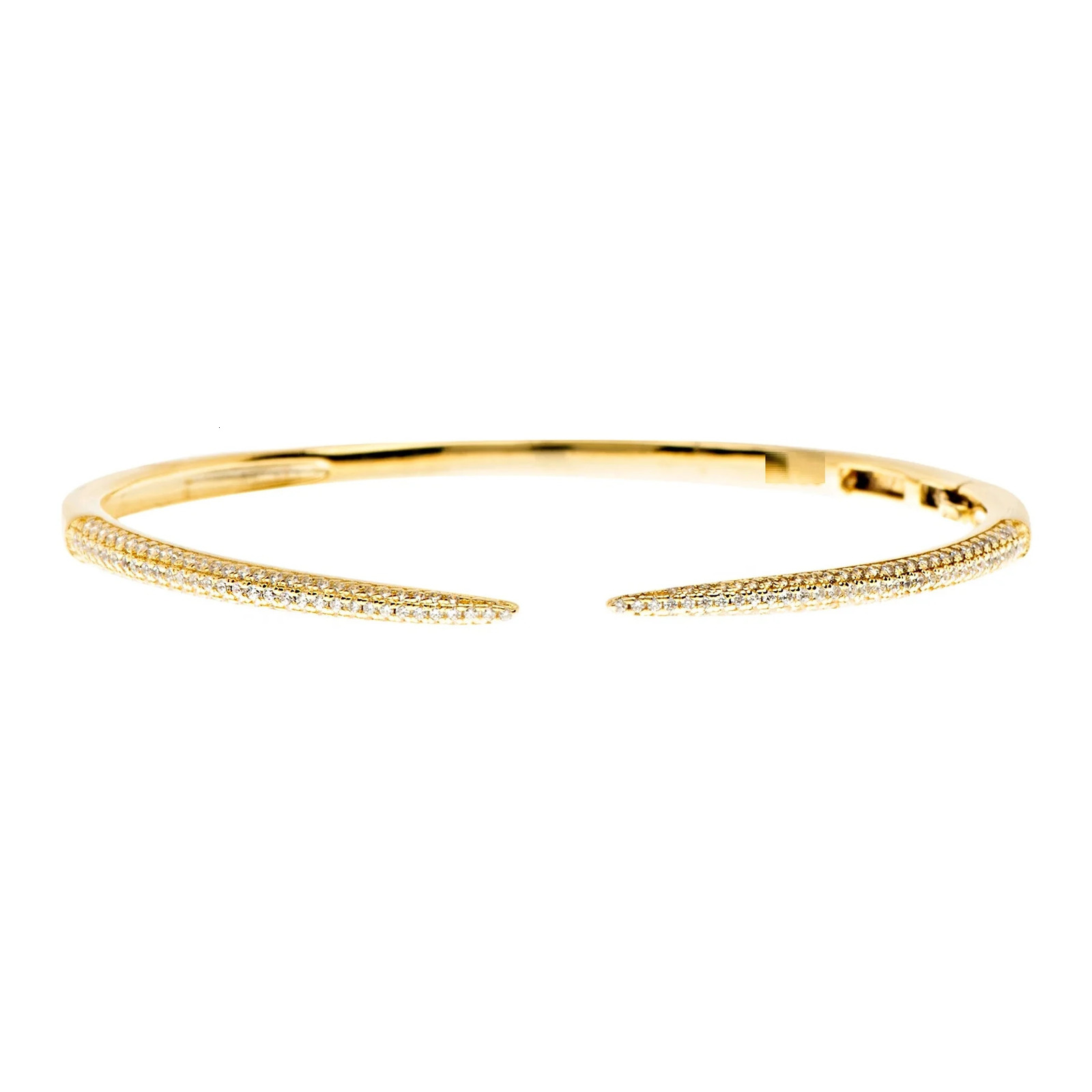 Micro Pave 5A Cubic Zirconia Spike Open Adjusted Bangle Bracelet For Women Geometric Classic Fashion Jewelry 250208