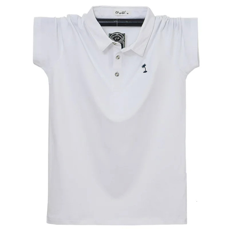 Summer Cotton Polo Shirt Men Simple Short Sleeve Tops Breathable Business Embroidery Polos Mens Casual Tshirt 6XL 250115