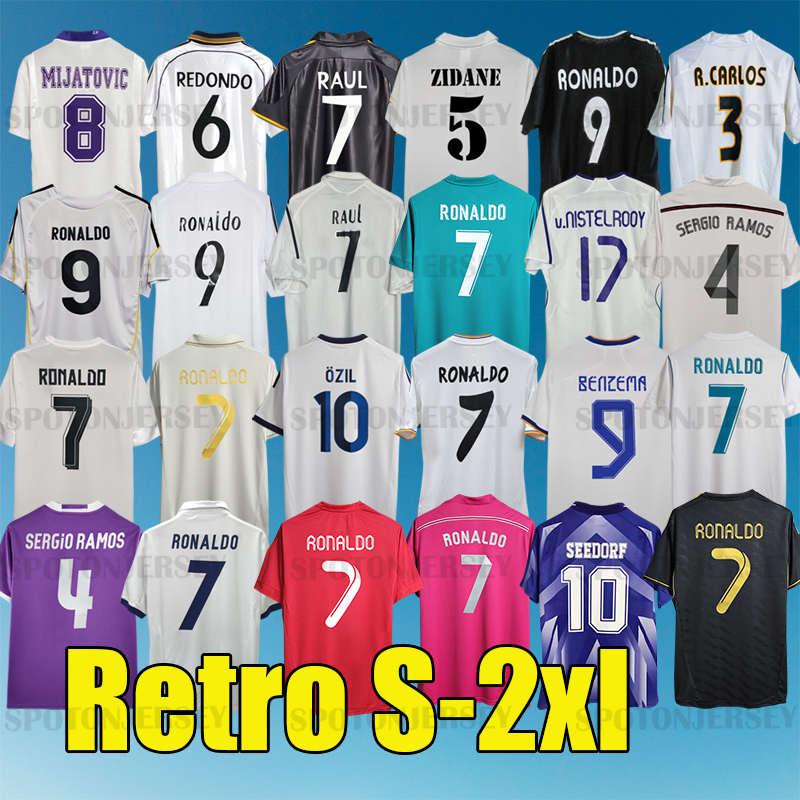 camiseta Retro Soccer Jerseys Finals Football Shirt GUTI BENZEMA SEEDORF CARLOS RONALDO KAKA ZIDANE RAUL FIGO madrids real 12 13 94 95