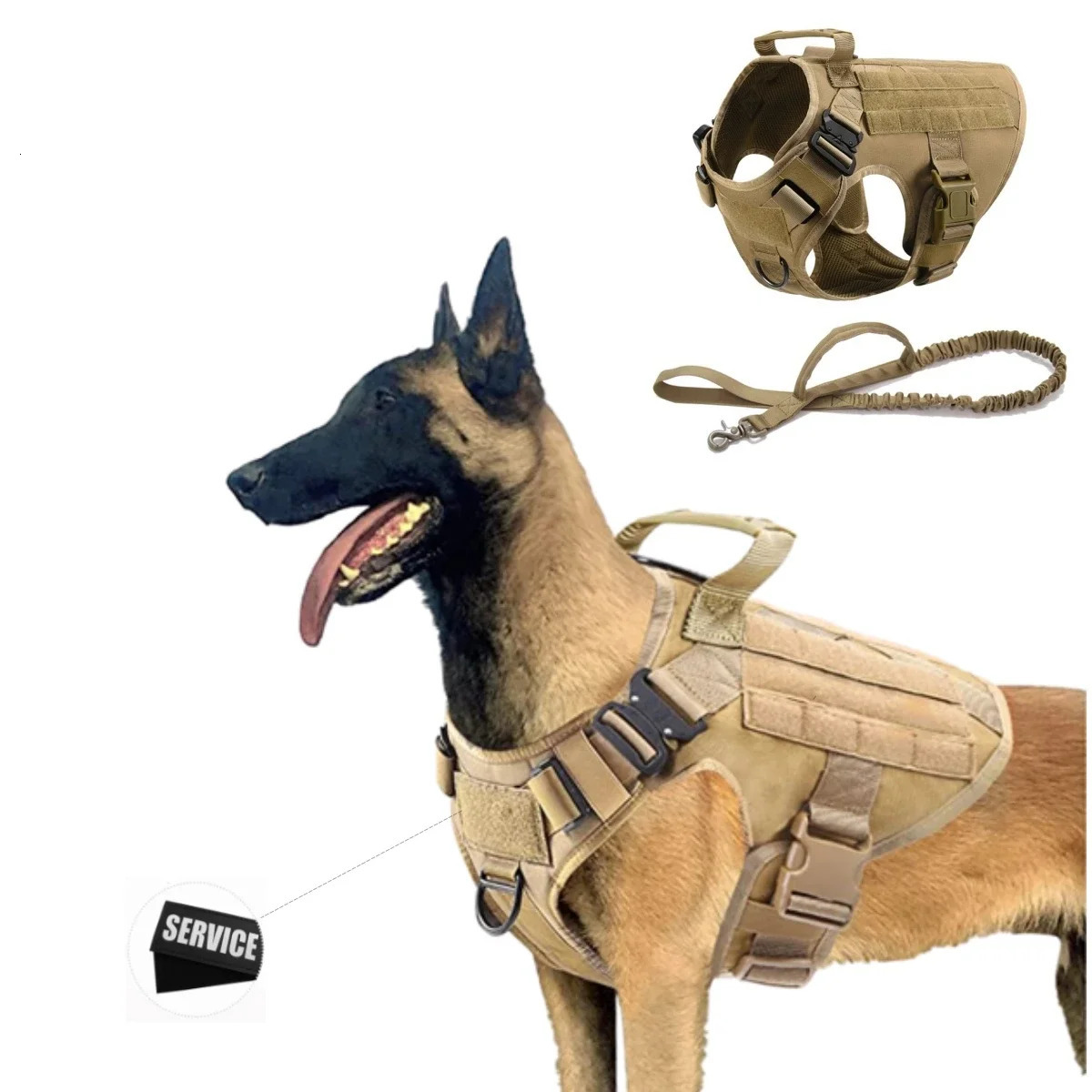 Large Dog Harness And Leash Set Pet German Shepherd Malinois Training Walking Vest Dog Harness And Collar Set For All Breeds Dog 250213