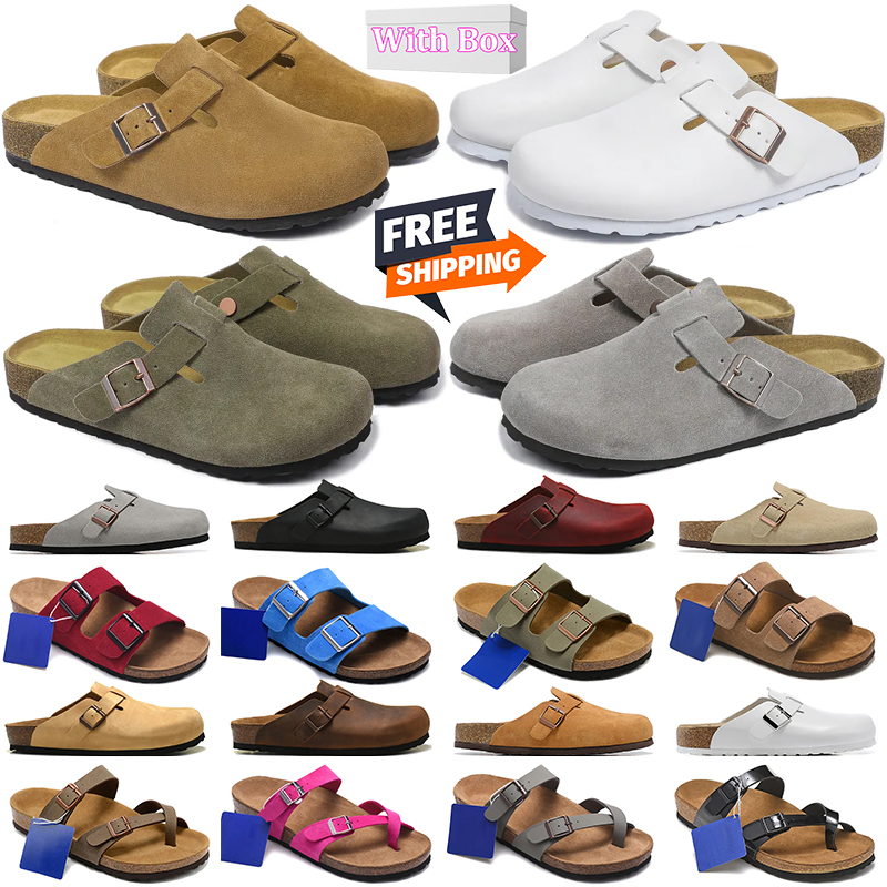 free shipping designer sandals clogs mens slippers women Original slides suede leather Hundred Hollowed black white brown beige flip flops buckle size 35-45 with box