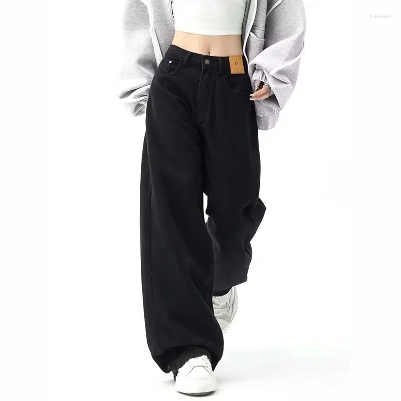 Women's Jeans Straight-Leg Loose-Fit Spring Autumn/Winter 2025 High-Waisted Slimming Petite Wide-Leg Dragging Pants