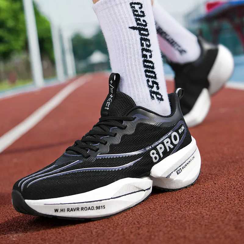 Running Sports Shoes Men Casual Marathon Carbon Plate Air Cushion Ultralight Womens Comfortable Athletic Nonskid Tenis Sneakers Z250304
