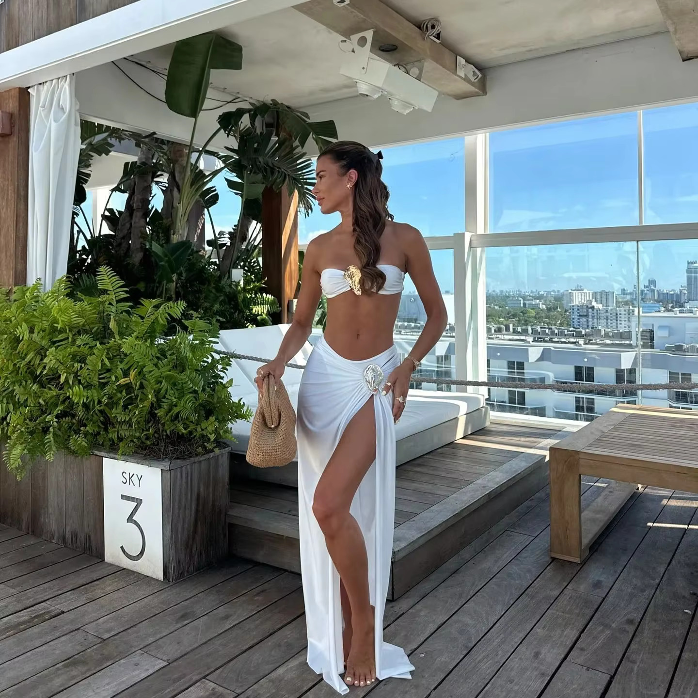 2025 Bandage Swimsuit High Waist Swimwear For Women Brazilian Bikini 3 Pics Bathing Suits Summer Female