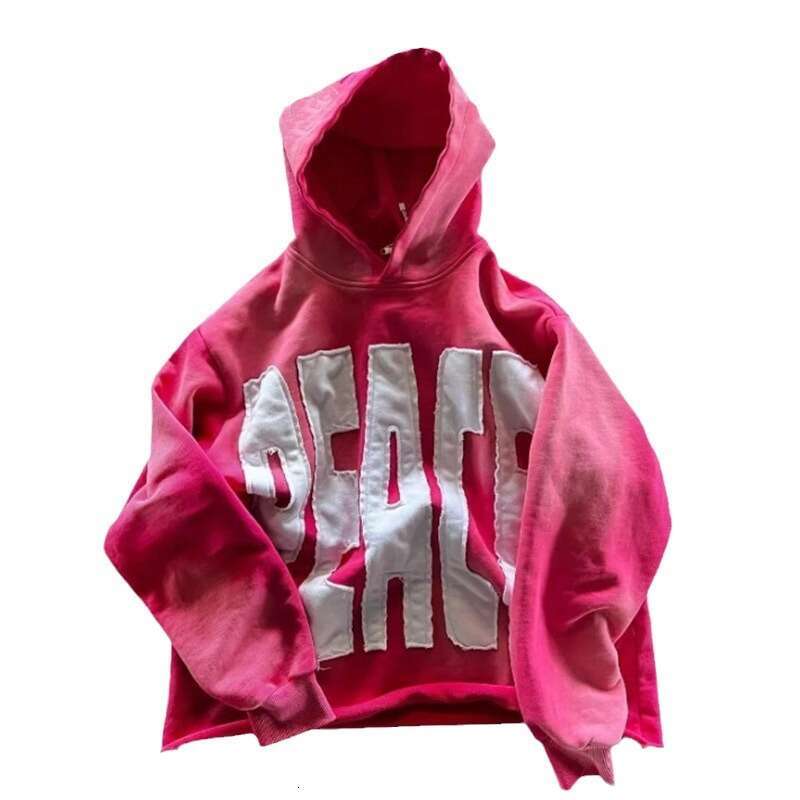 Trendy Loose Hoodie with Embroidered Letters, Long Sleeves