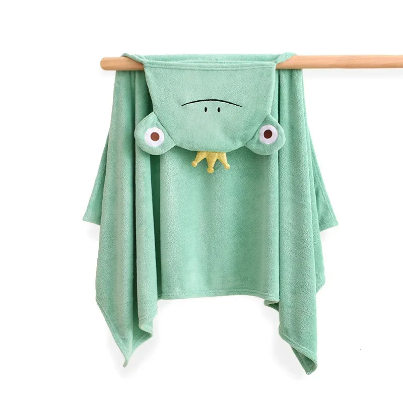 Childrens bath towel Hooded canopy baby cartoon coral fleece bathrobe thick without hair loss 250208
