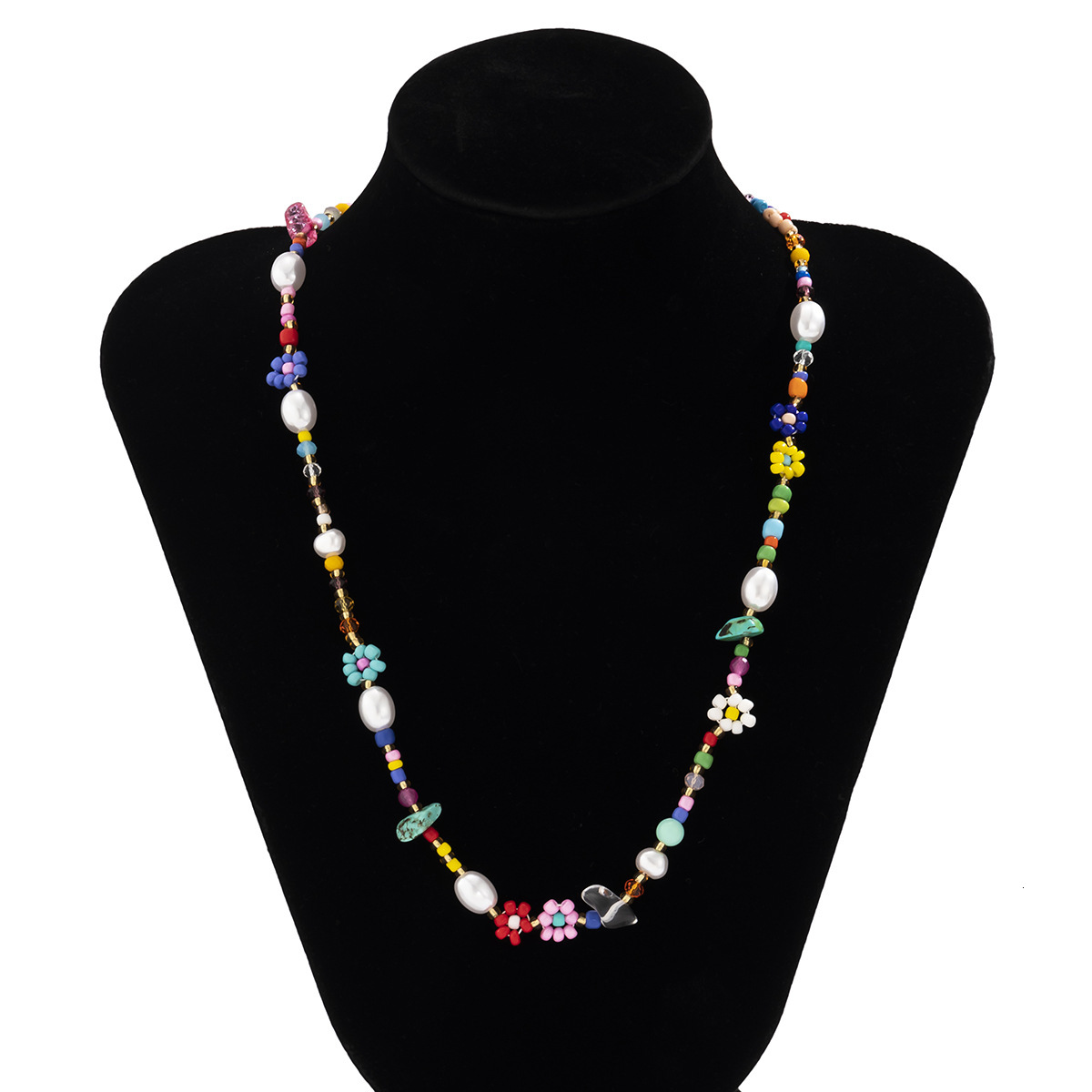 fashion Woman Jewelry mix and match, turquoise imitation pearl collarbone chain, niche design, daisy necklace for women