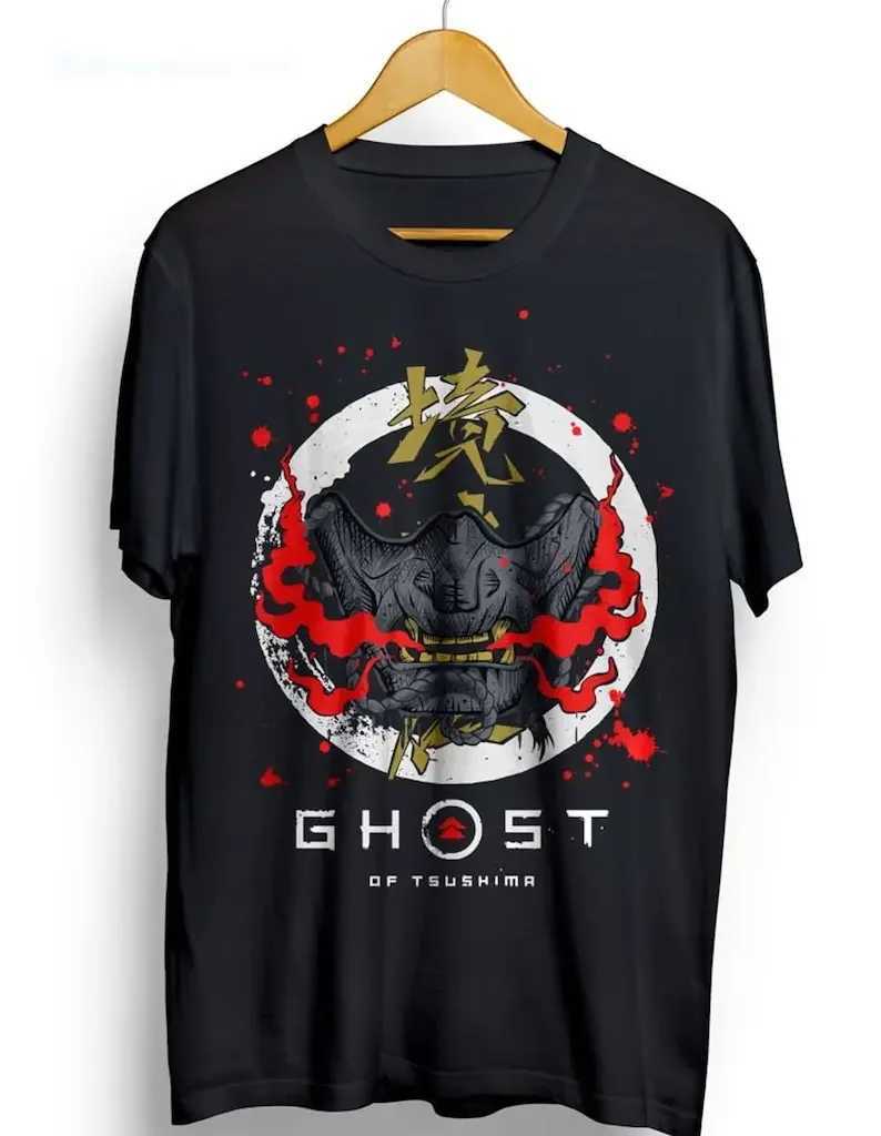 Ghost of Tsushima T-shirts Jin Sakai T-Shirt Sakai Clan Japan T Shirt Clothing Gift Ideas Oni T-Shirt Unisex Shirt X250213