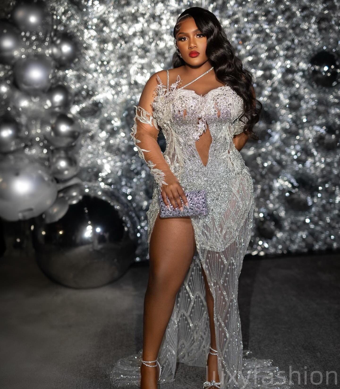 Aso Ebi 2025 Ivory Mermaid Prom Dresses Lace Crystals Sequined Lace Evening Formal Party Second Reception Birthday Gowns Dress For Special Occasions