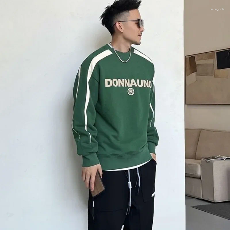 Men's Fashion Hoodies Oversized Crewneck Sweatshirt - Vintage Mens Sweatshirts Pullover, Warm 90s Style, Casual Autumn Wear