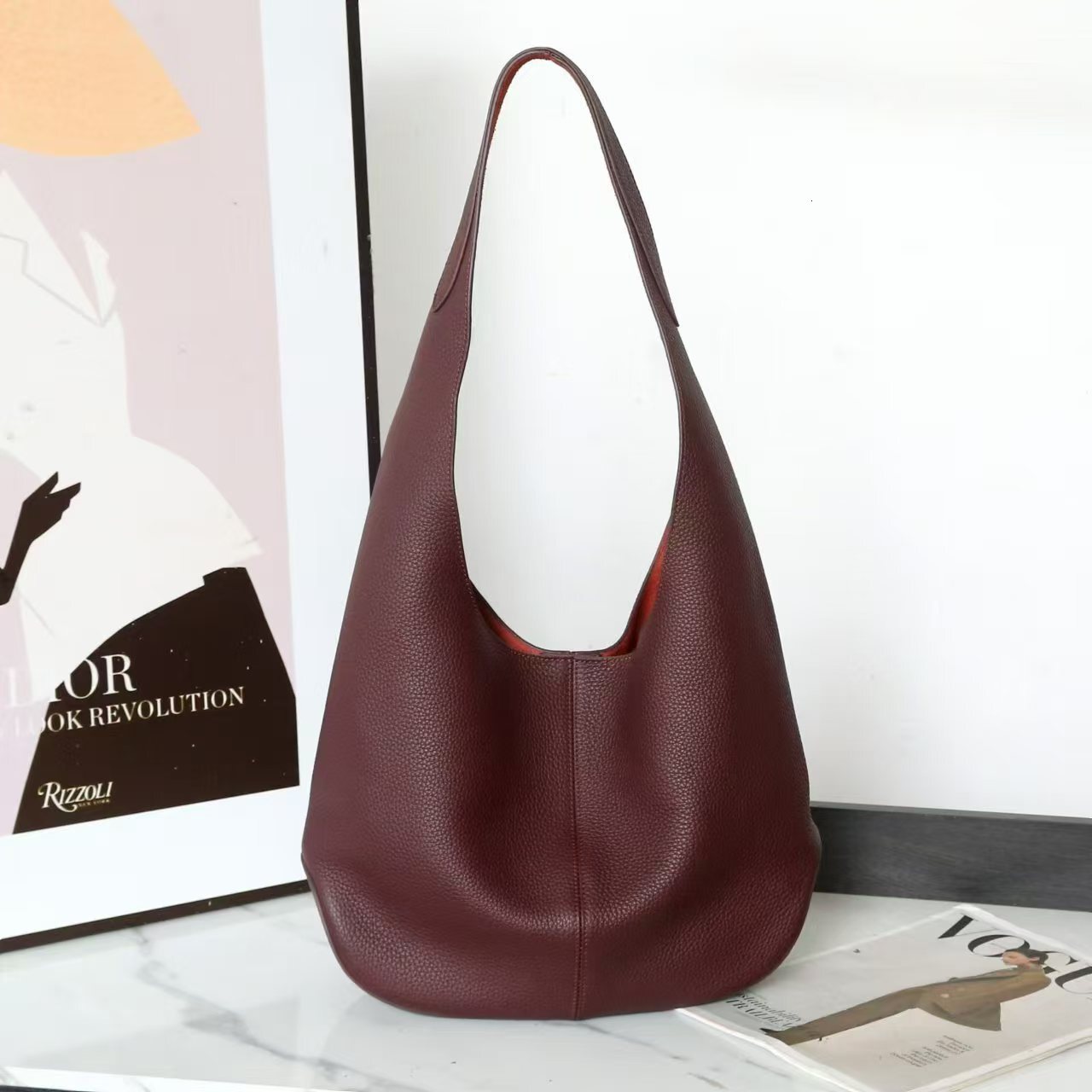 Bag Fashion Autumn And Winter Genuine Leather Shoulder 2024 New Item, High-End Feeling Under The Armpit, Large Tote Bag, Commuting Women's Bag