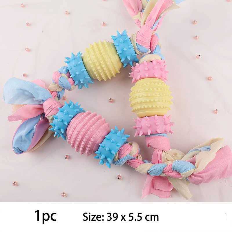 Pet Dog Toys For Small Dog Chews TPR Knot Toys Bite Resistant Molar Teeth Cleaning Dog Training Supplies Interactive Accessories Y250705