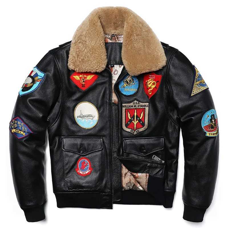 Military Clothing G1 Flight Jacket Thickening Quilted100% Cowhide Leather Jackets Men Coat Winter Overcoat M212 Dropshipping X250213