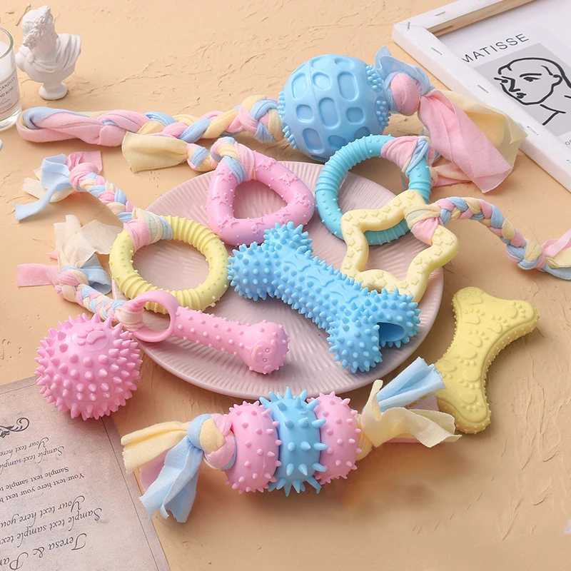 Pet Dog Toys For Small Dog Chews TPR Knot Toys Bite Resistant Molar Teeth Cleaning Dog Training Supplies Interactive Accessories Y250705