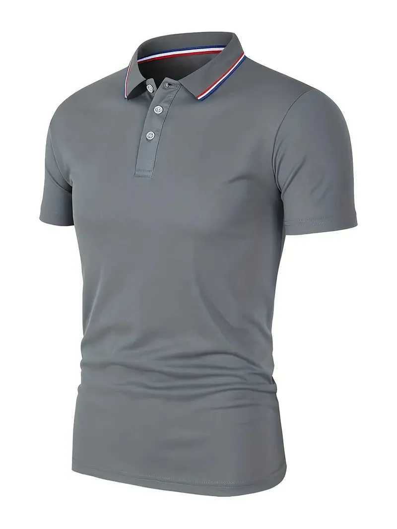 Vintage Mens Short Sleeve Shirt Breathable Lapel Business Casual Polo Shirt Fashion Simple Design Mens Summer Comfortable Tops X250213