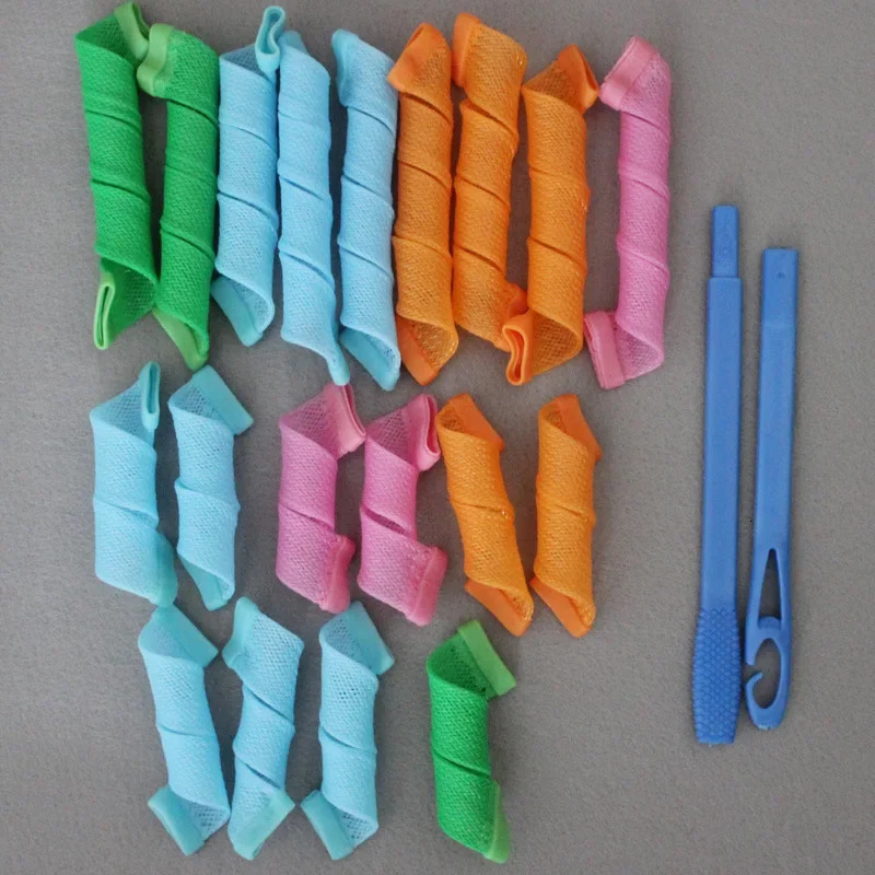 18pcs/set Spiral Hair Curlers Heatless Non-Damaging Wave Formers DIY Hair Rollers Hairs Curler Styling Tool Set Hair Accessories 250214