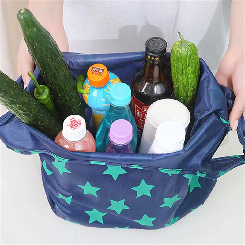 Portable Foldable Large Shopping Bag Tote Capacity Reusable Grocery Handbags EcoFriendly Shopper Cloth Bags for Travel 250121