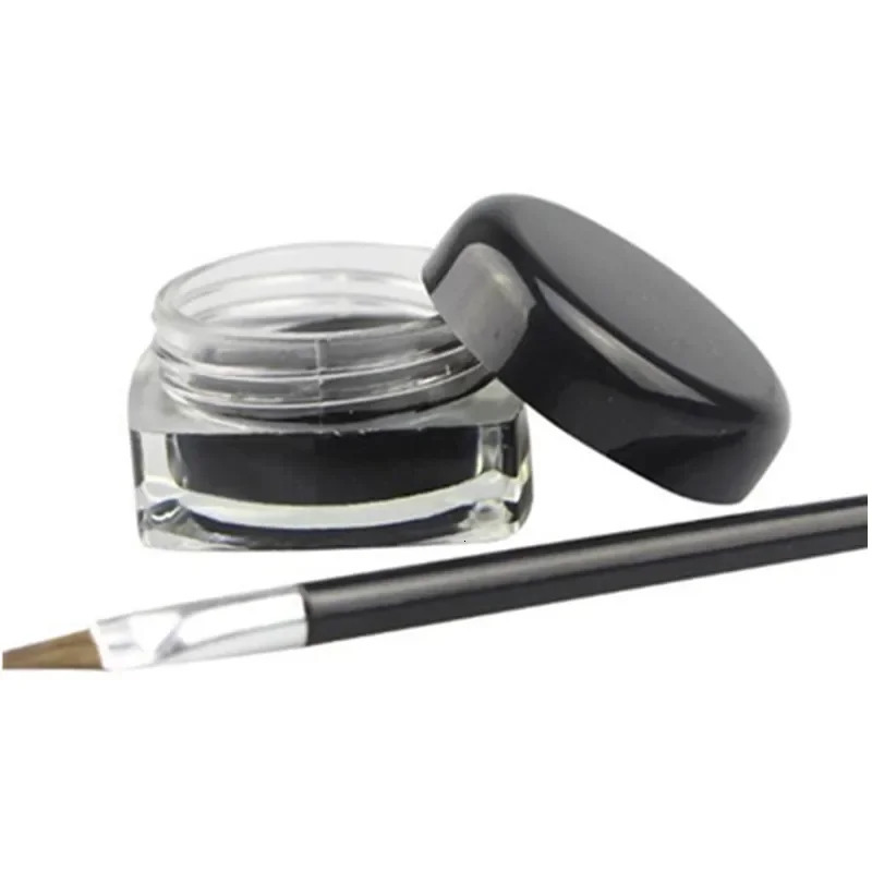 Black Color Eyeliner Gel with Brush Easy to Wear Makeup Long-lasting Waterproof Eye Liner Make up Beauty Women Cosmetics 250113
