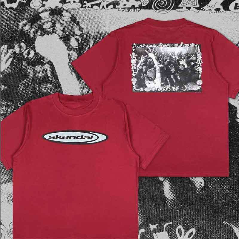 2025 fashion new short sleeved summer round neck T-shirt with figure letter print slim fit top