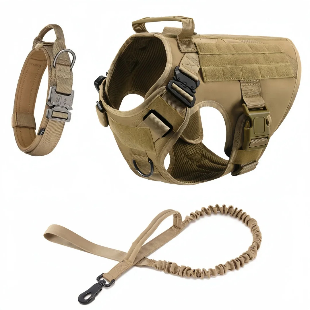Large Dog Harness And Leash Set Pet German Shepherd Malinois Training Walking Vest Dog Harness And Collar Set For All Breeds Dog 250213