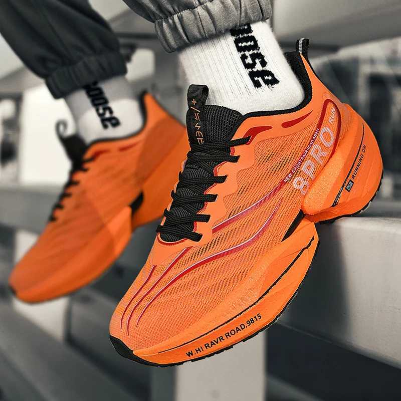 Sports Running Shoes Men Casual Marathon Carbon Plate Breathable Ultralight Womens Comfortable Athletic Nonskid Sneakers Tenis Z250304