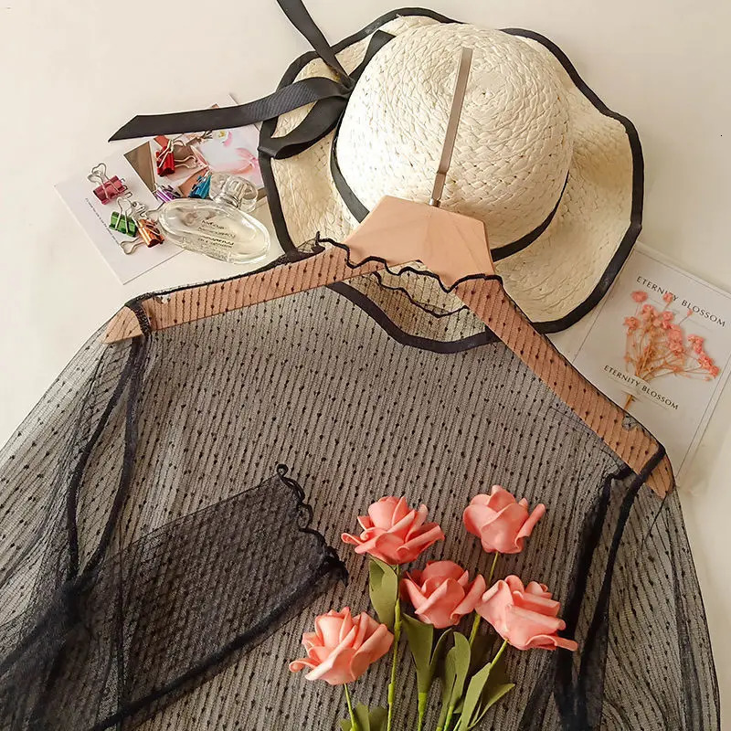 Transparent Mesh Ladies Tops Sexy Women O Neck Turtleneck TShirts Sheer Blouses For WomenLong Sleeve Shirt Crop Top 250114