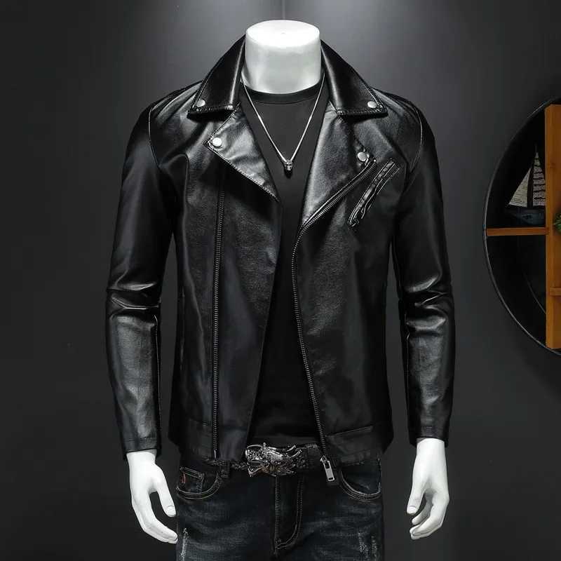 Autumn Motorcycle PU Leather Jacket Men Oversized Casual American Retro Overcoat Unisex Punk Streetwear Coats New Bomber Jackets X250213
