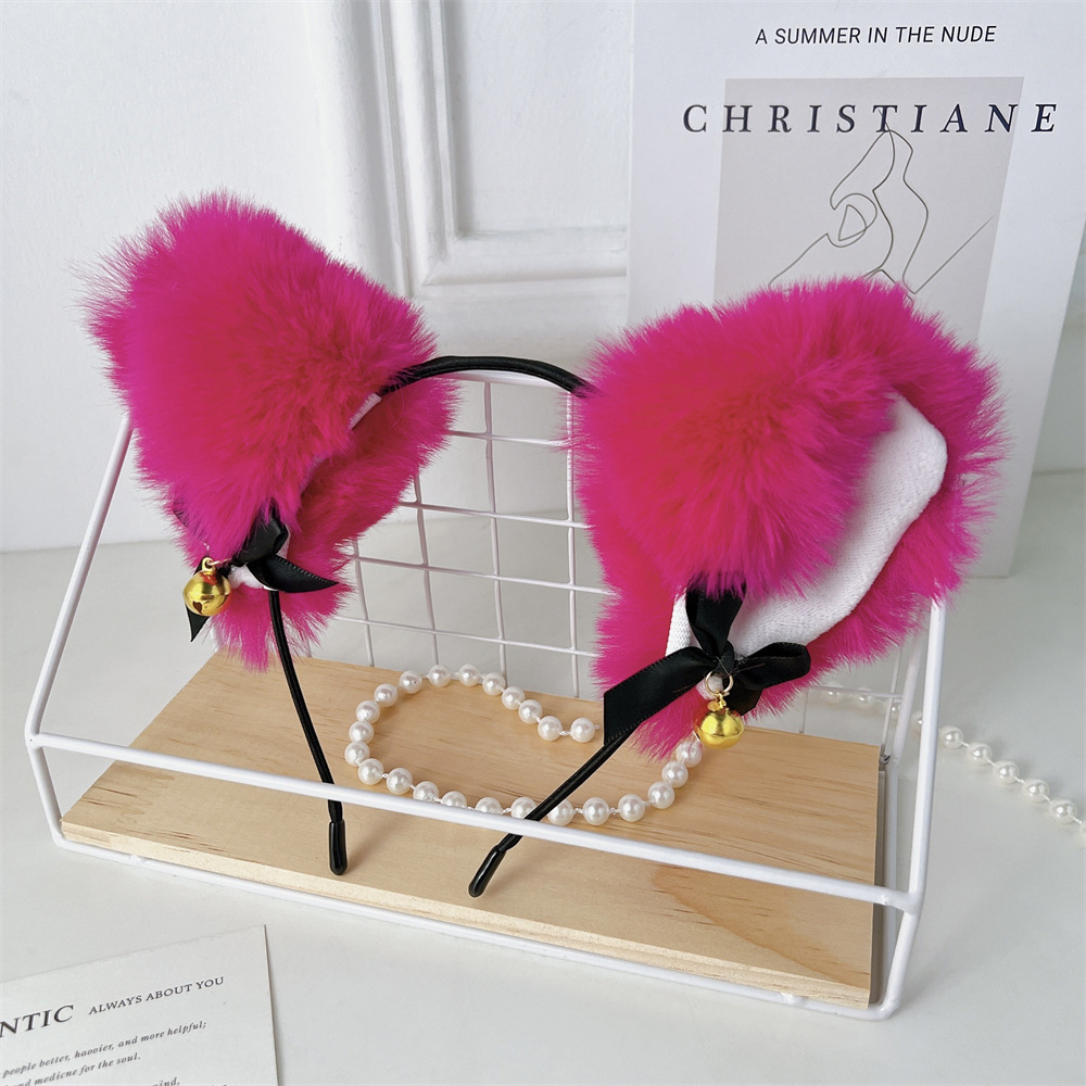Cute Furry Cat Ear Headband with Bell for Fall Winter - Anime Character Cosplay Accessory