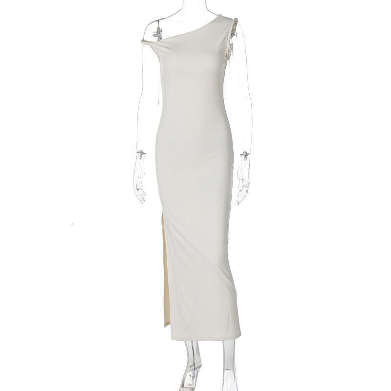 Hot selg women's in Europe America summer fashionable and sexy slng shoulder slim fit slit dress women wholesale, versatile temperament for 2025,