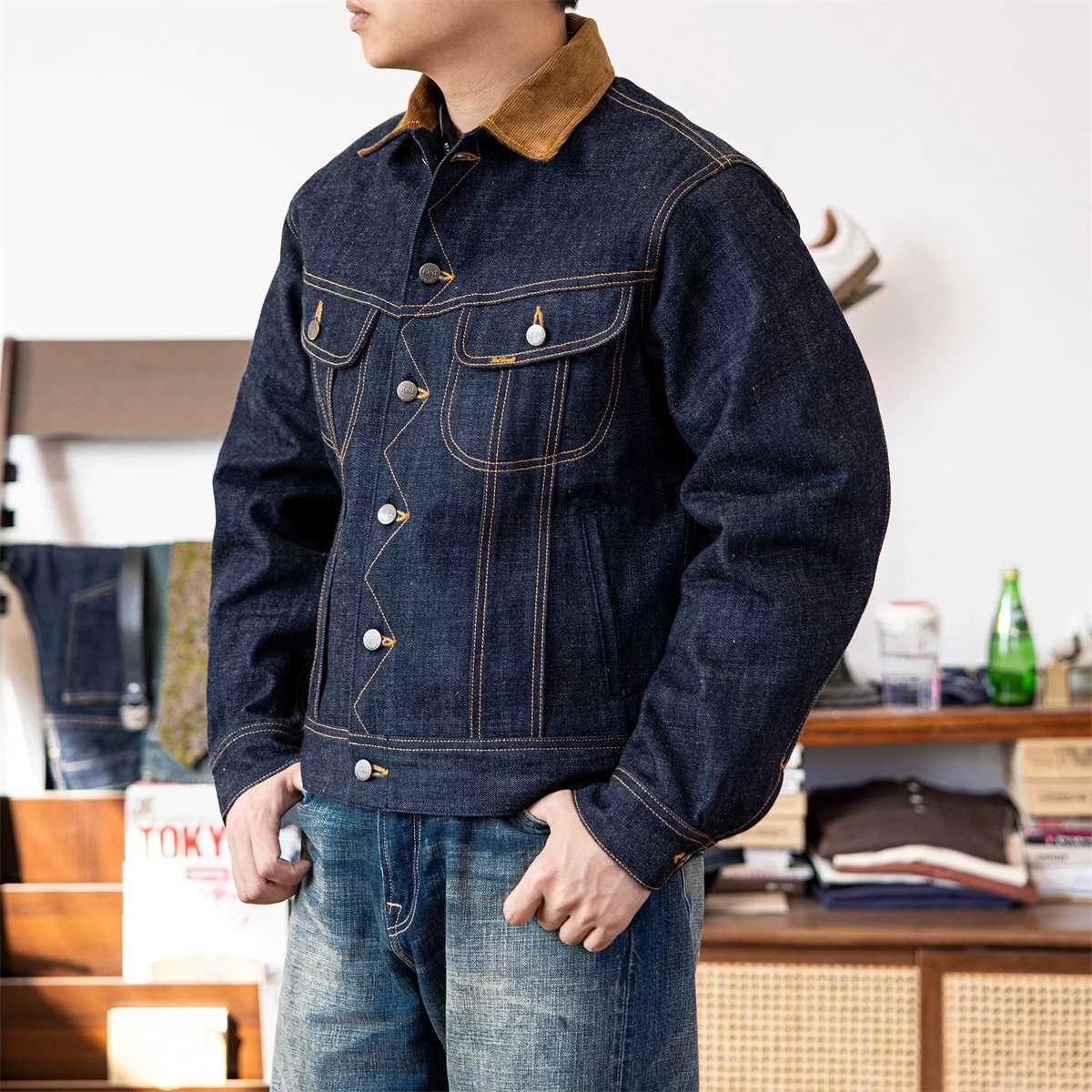 Red tornado blanket lined denim jacket 18 ounce half sleeved denim shorts for men X250213